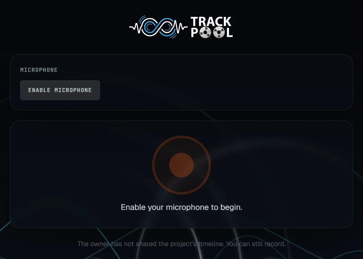 The page a remote guest sees: enable the microphone, then record